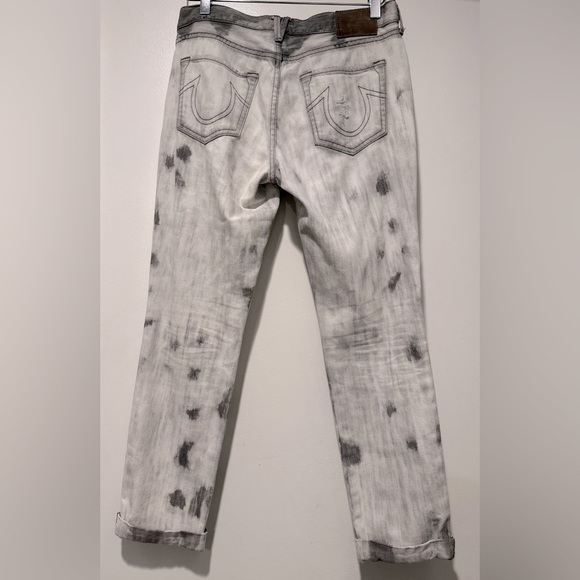 TRUE Religion ⭐️Cameron Slim Boyfriend White Black Jeans⭐️ - Picture 2 of 6